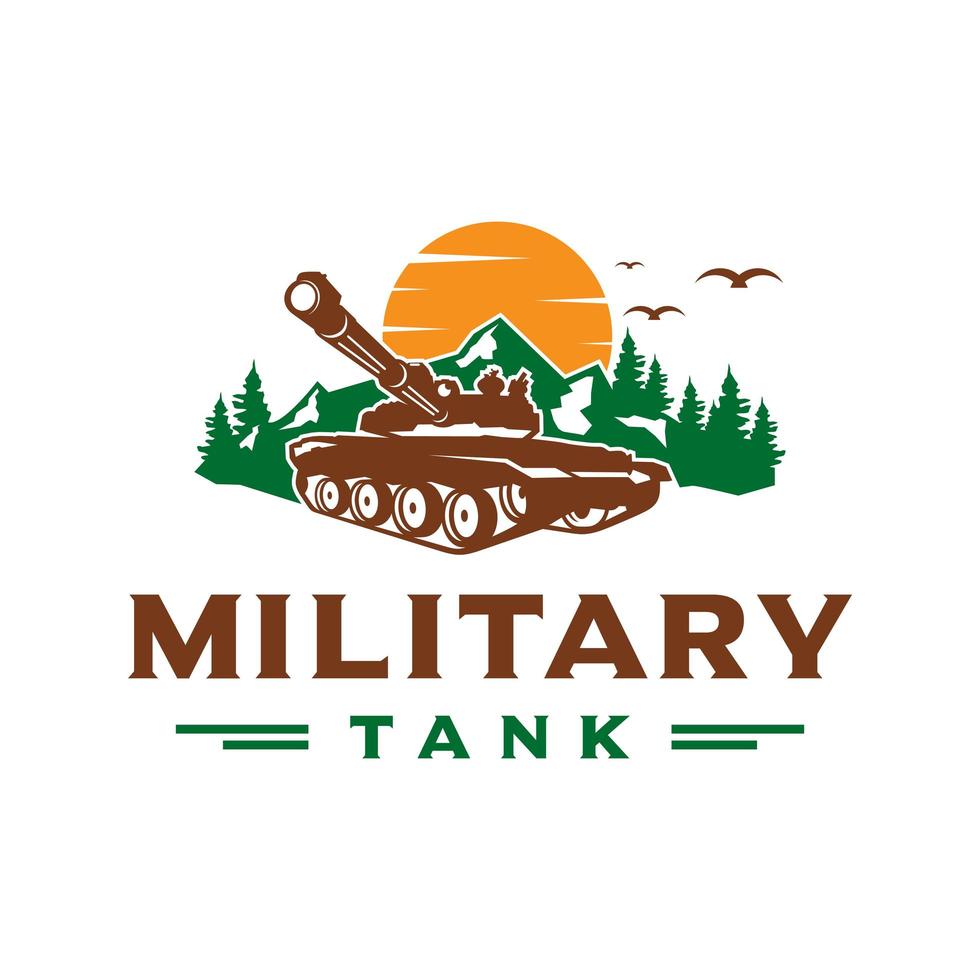 Logo-Design für Militärpanzer vektor