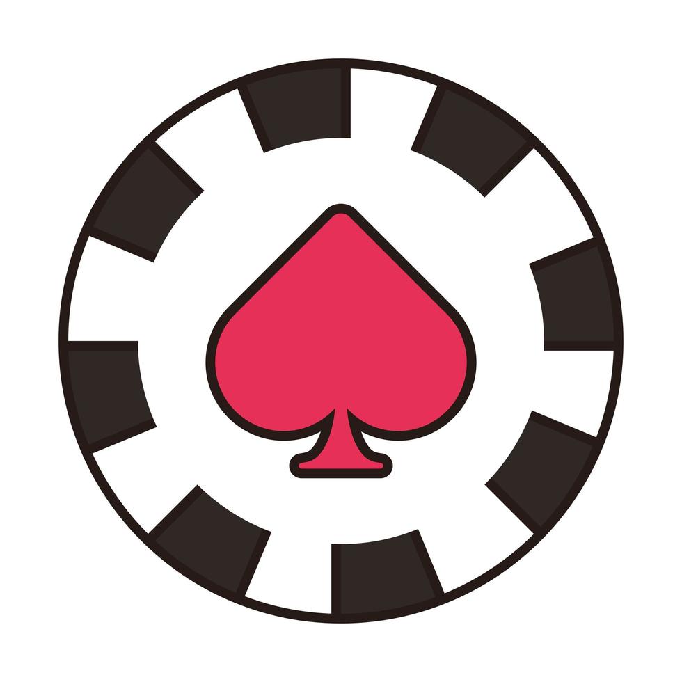 Casino-Chip mit isoliertem Pik-Symbol vektor