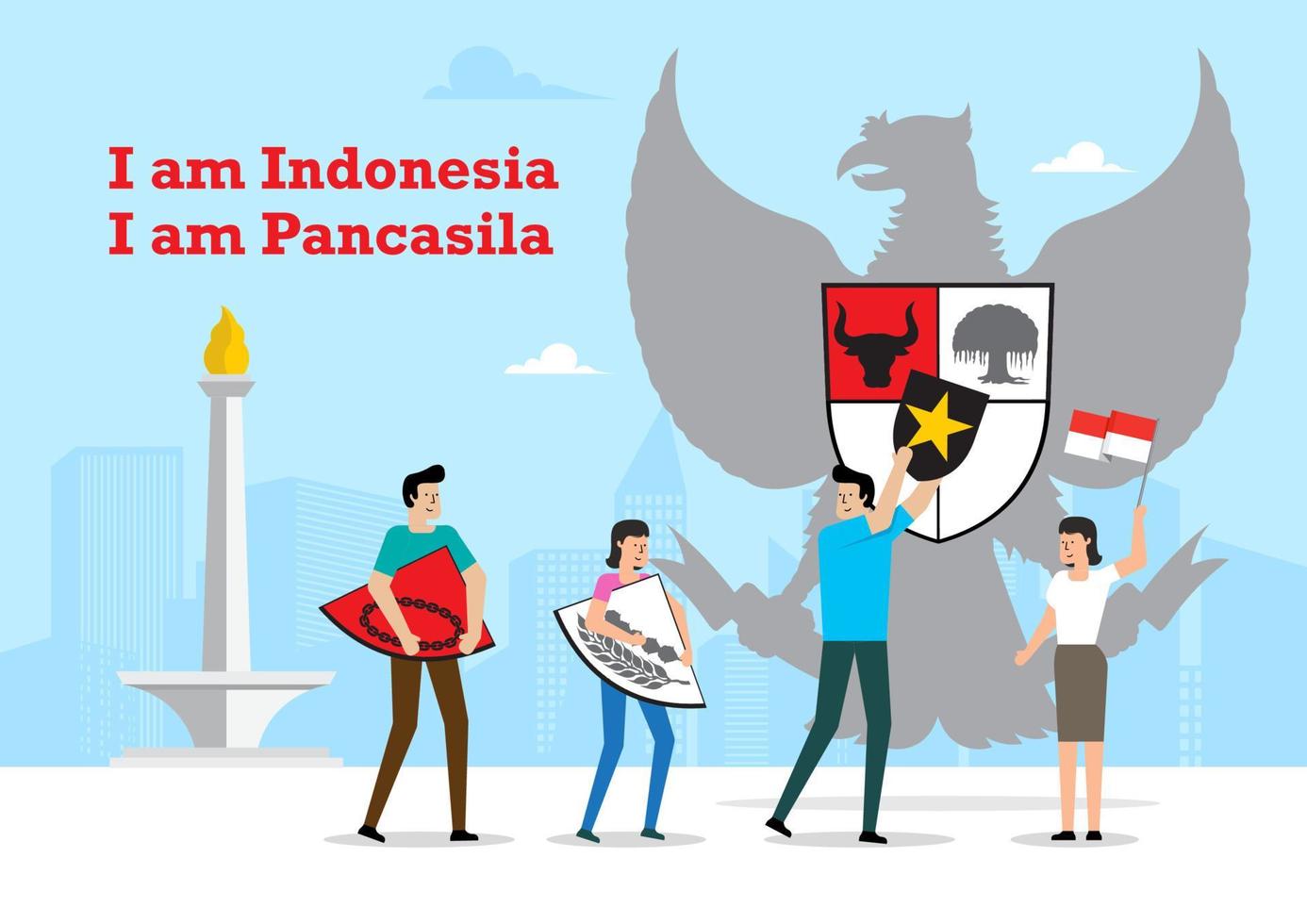 indonesisk symbol, garuda pancasila vektor