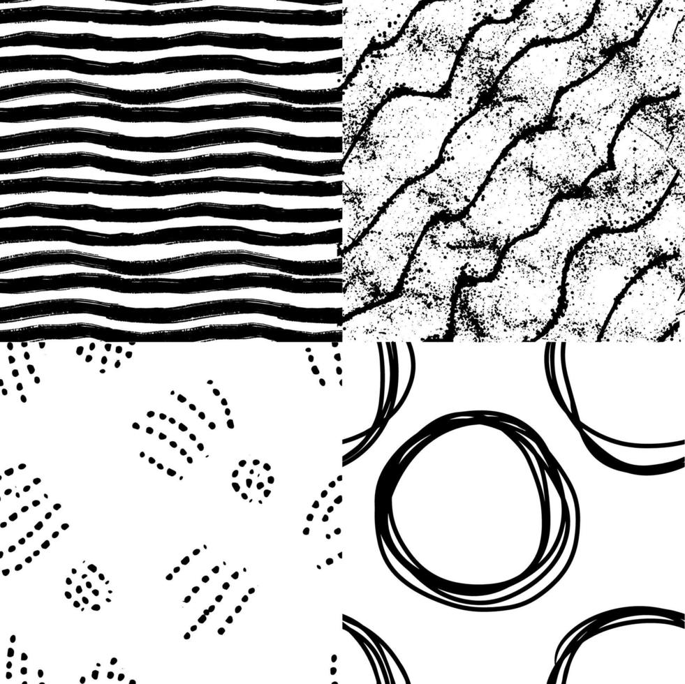 sömlös abstrakt mönster, svart bläck textur för design vektor