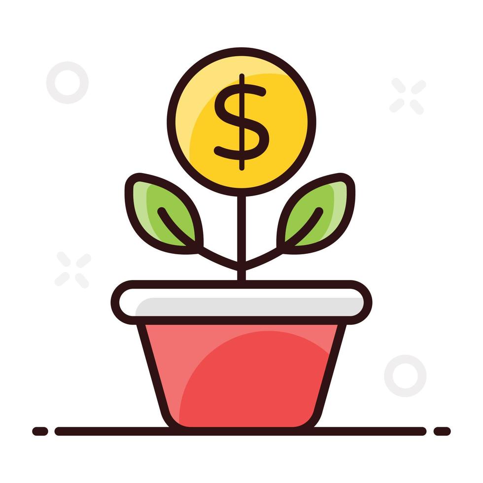 Dollar-Pflanzen-Icon-Design vektor