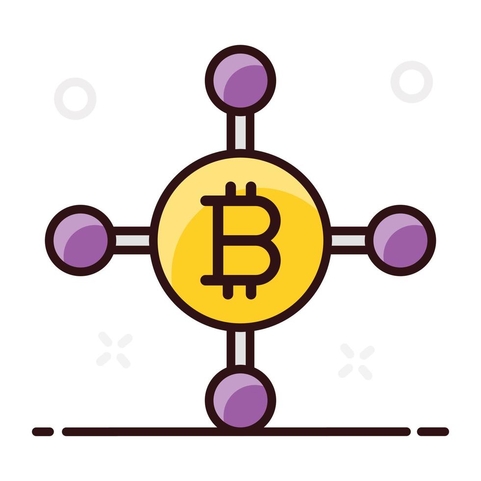 bitcoin-nätverk i digital valuta vektor