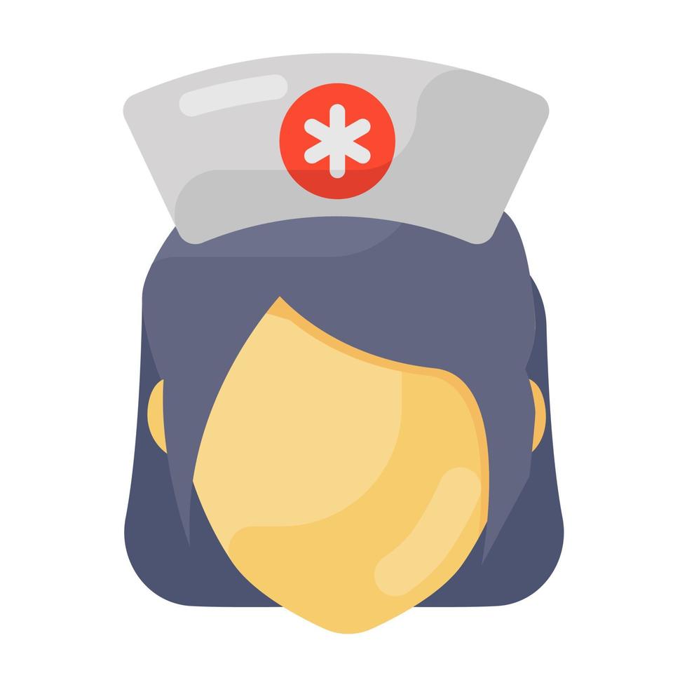 Krankenschwester-Symbol im flachen Design medizinisches Personal vektor