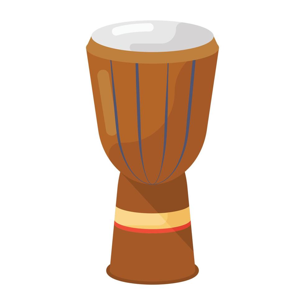 Symbol des flachen Vektorstils der Djembe des Musikinstruments vektor