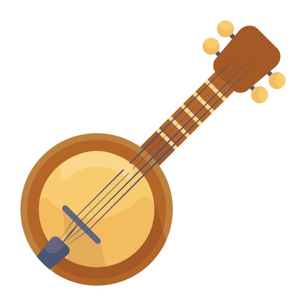 banjo ikon design musikinstrument vektor