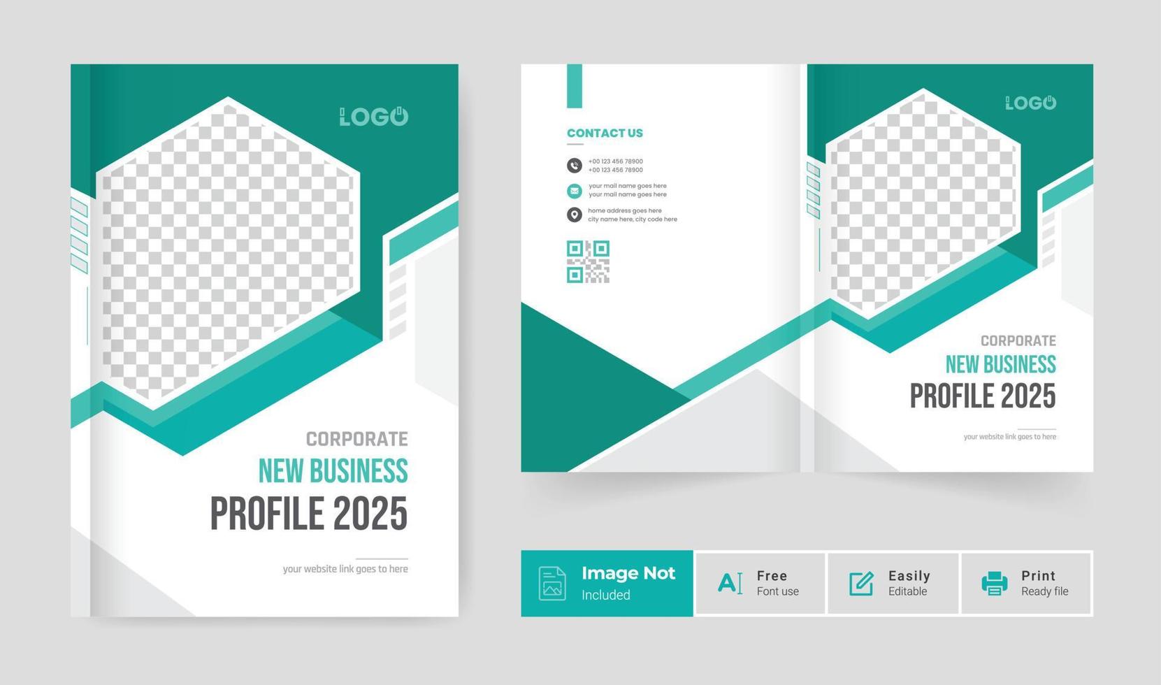 Business-Broschüre-Design-Cover-Vorlage bunt kreativ moderne Bi-Falt-Broschüre Unternehmenspräsentation abstraktes Thema Verwendung für Mehrzweck vektor