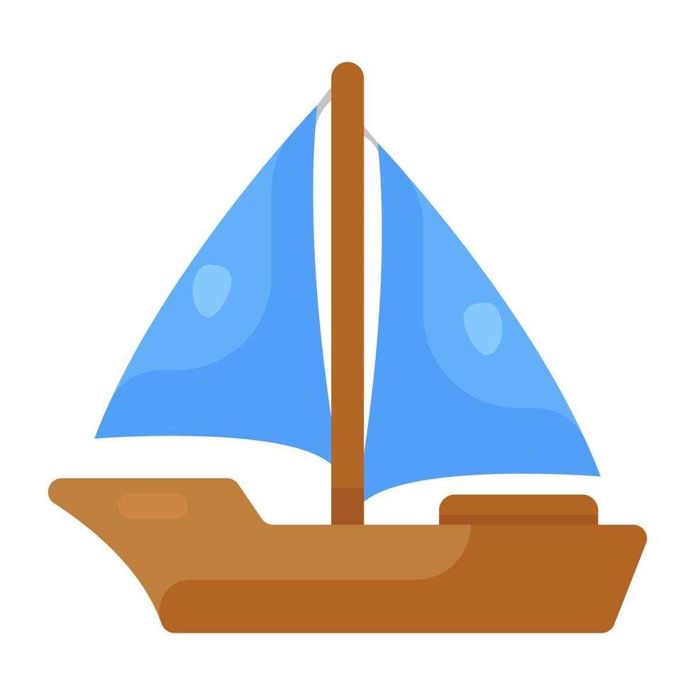 eine Ikone des Bootes im bearbeitbaren flachen Stil vektor