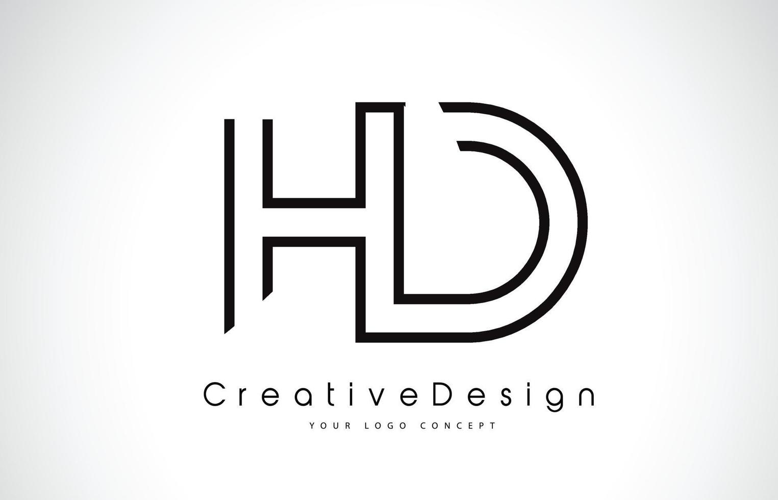 HD HD-Brief-Logo-Design in schwarzen Farben. vektor