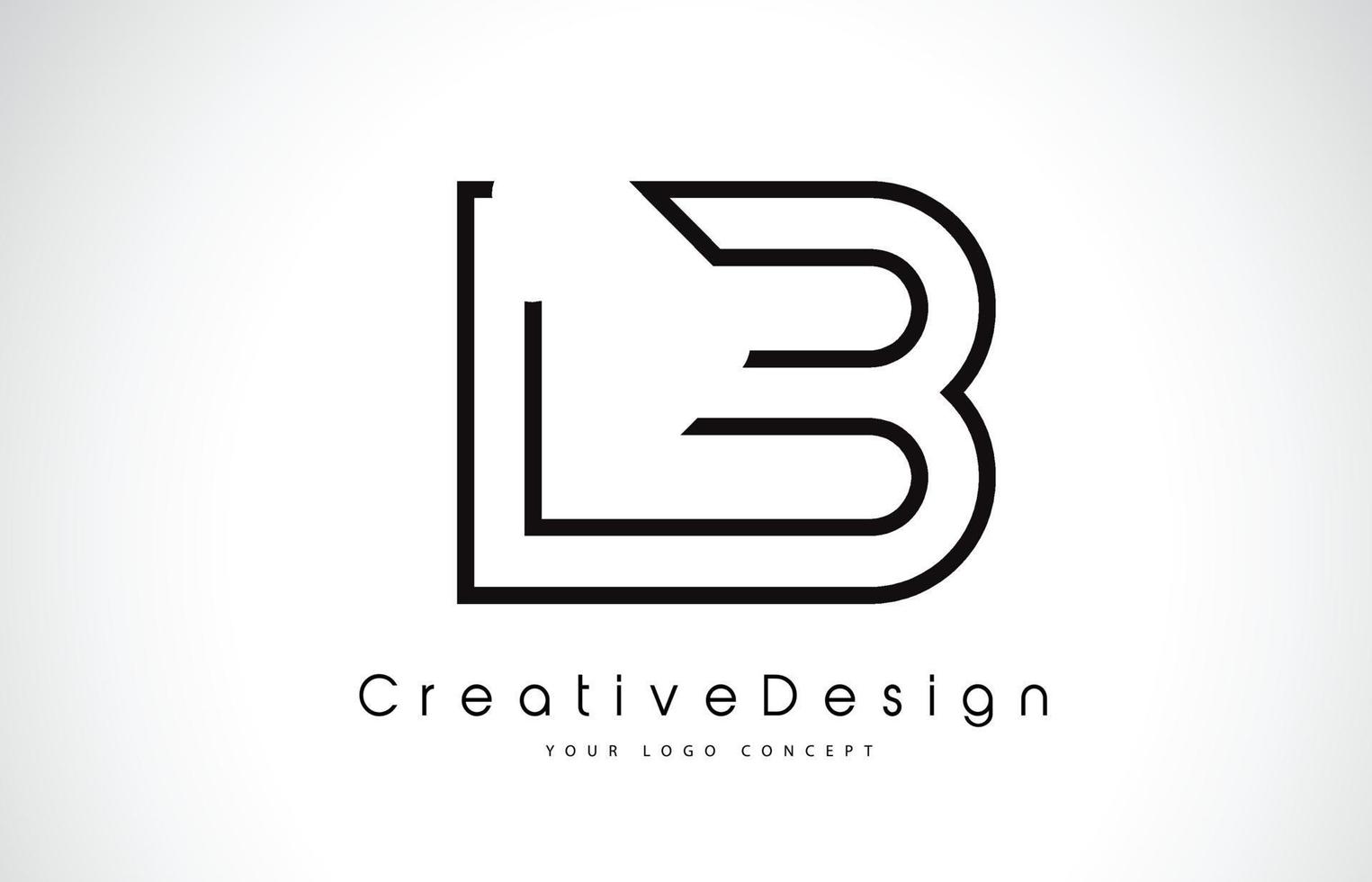 lb lb Logo-Design in schwarzen Farben. vektor