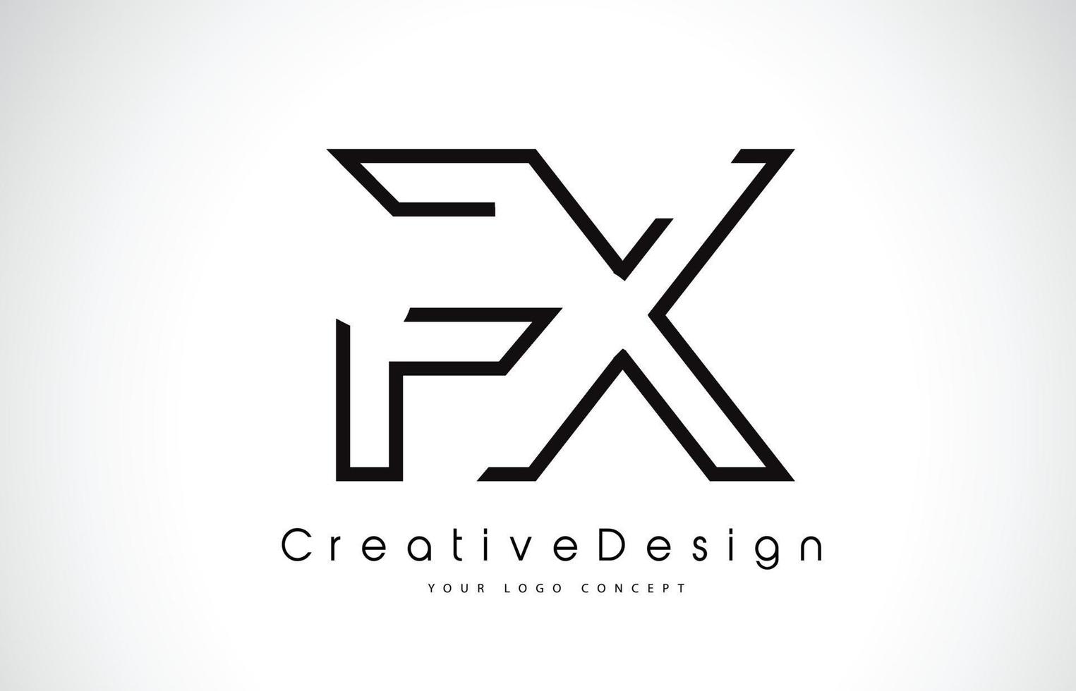 fx fx Brief-Logo-Design in schwarzen Farben. vektor