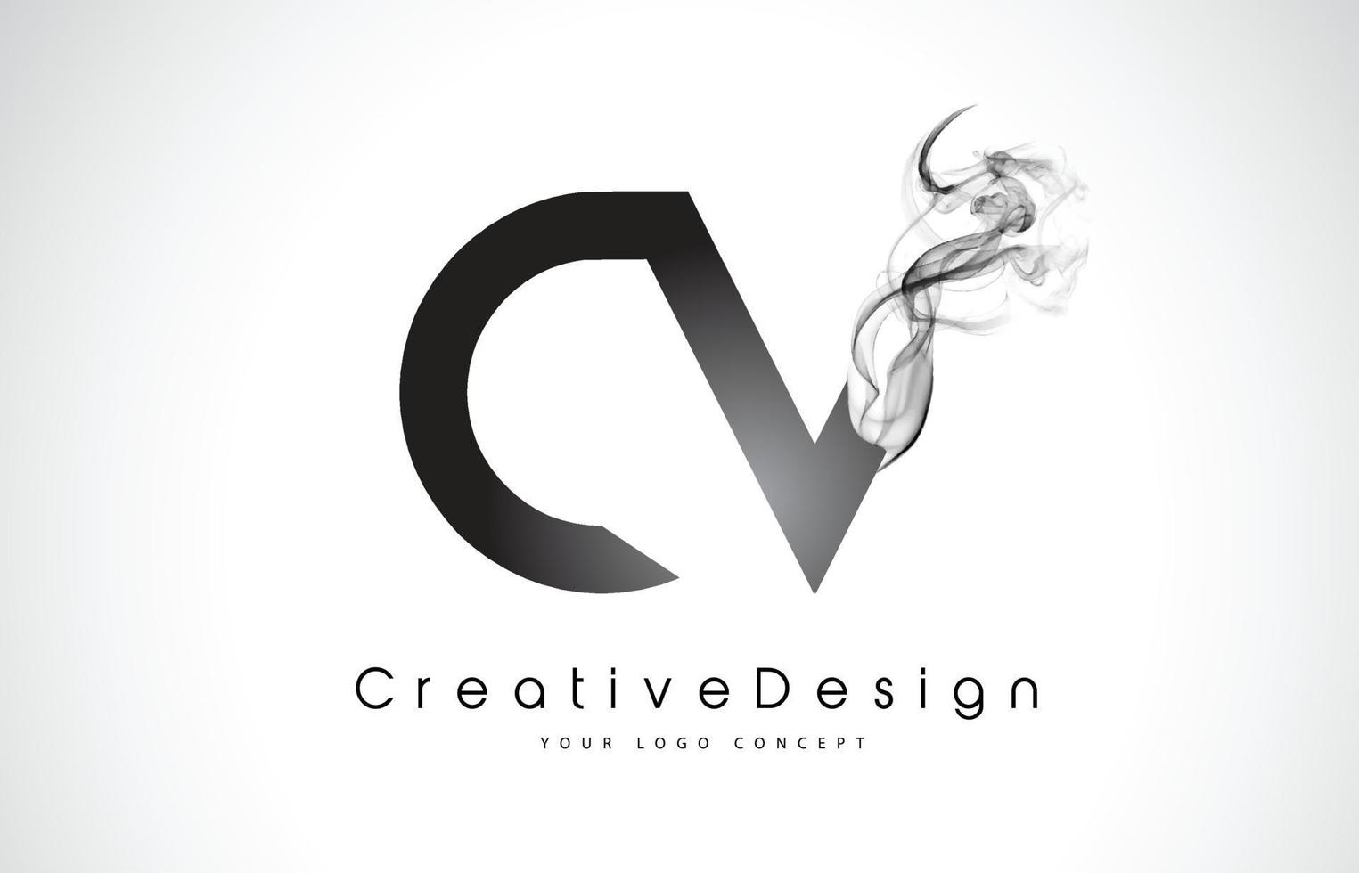 cv brev logotyp design med svart rök. vektor