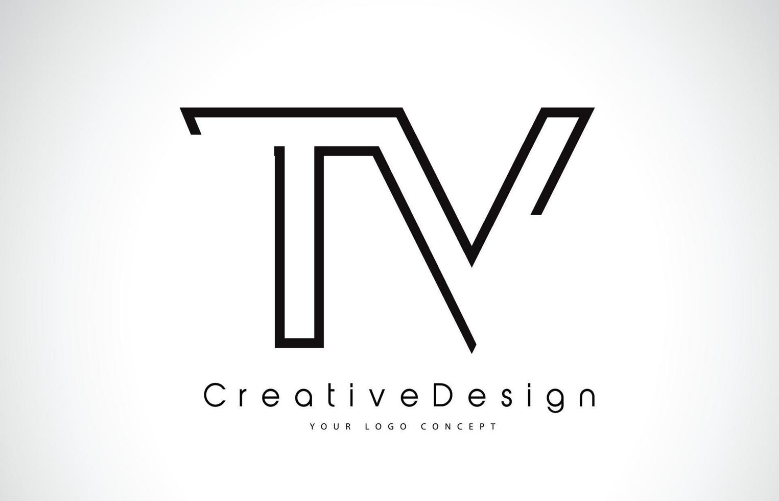 tv tv brev logotyp design i svarta färger. vektor