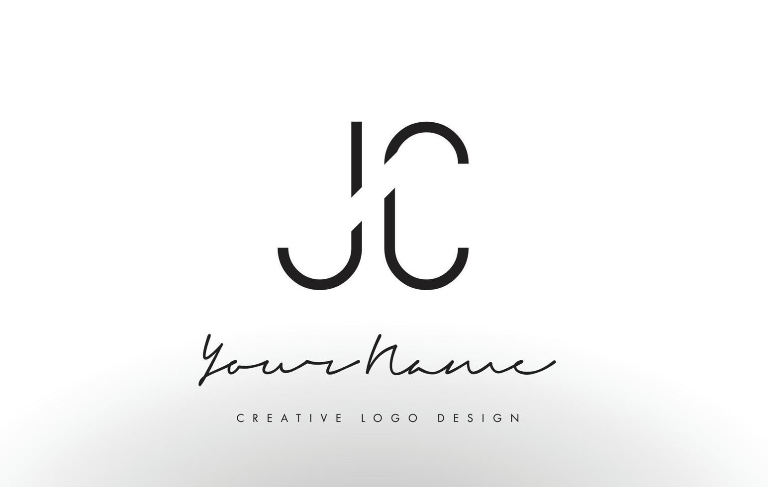 jc letters logotyp design slim. kreativa enkla svarta bokstavskoncept. vektor