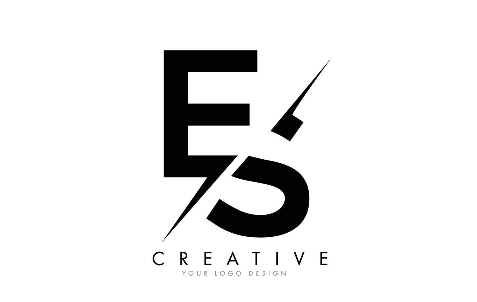 es es letter logo design med ett kreativt snitt. vektor