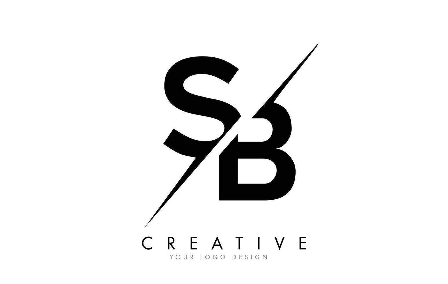 sb sb brief logo design mit einem kreativen schnitt. vektor