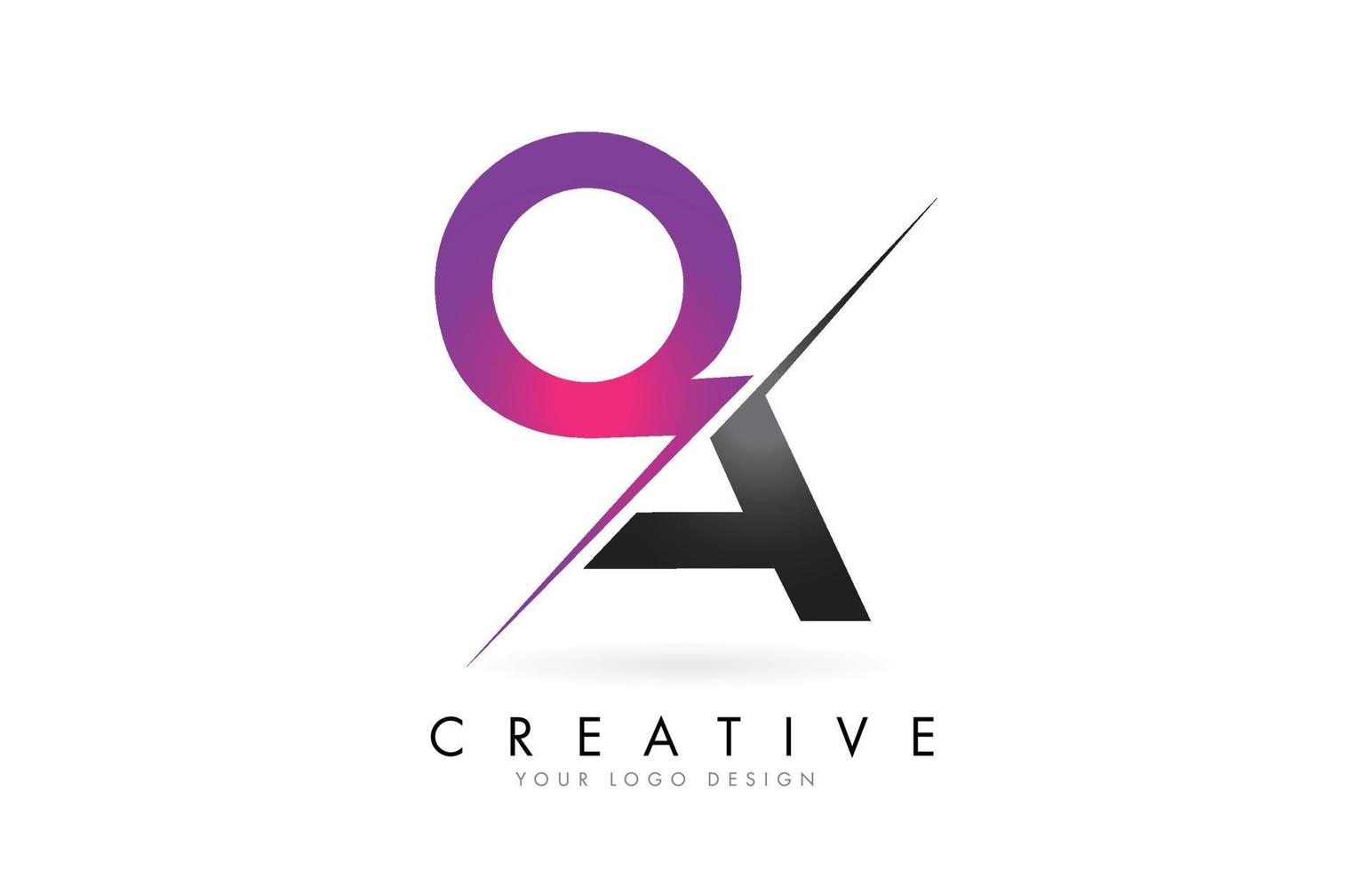 qa qa brieflogo mit farbblockdesign und kreativem schnitt. vektor