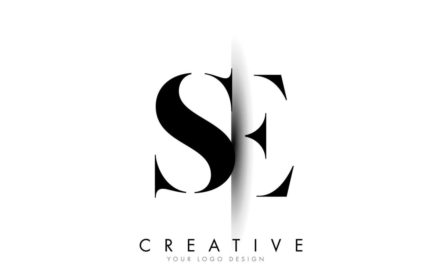 se se brief logo mit kreativem schattenschnittdesign. vektor