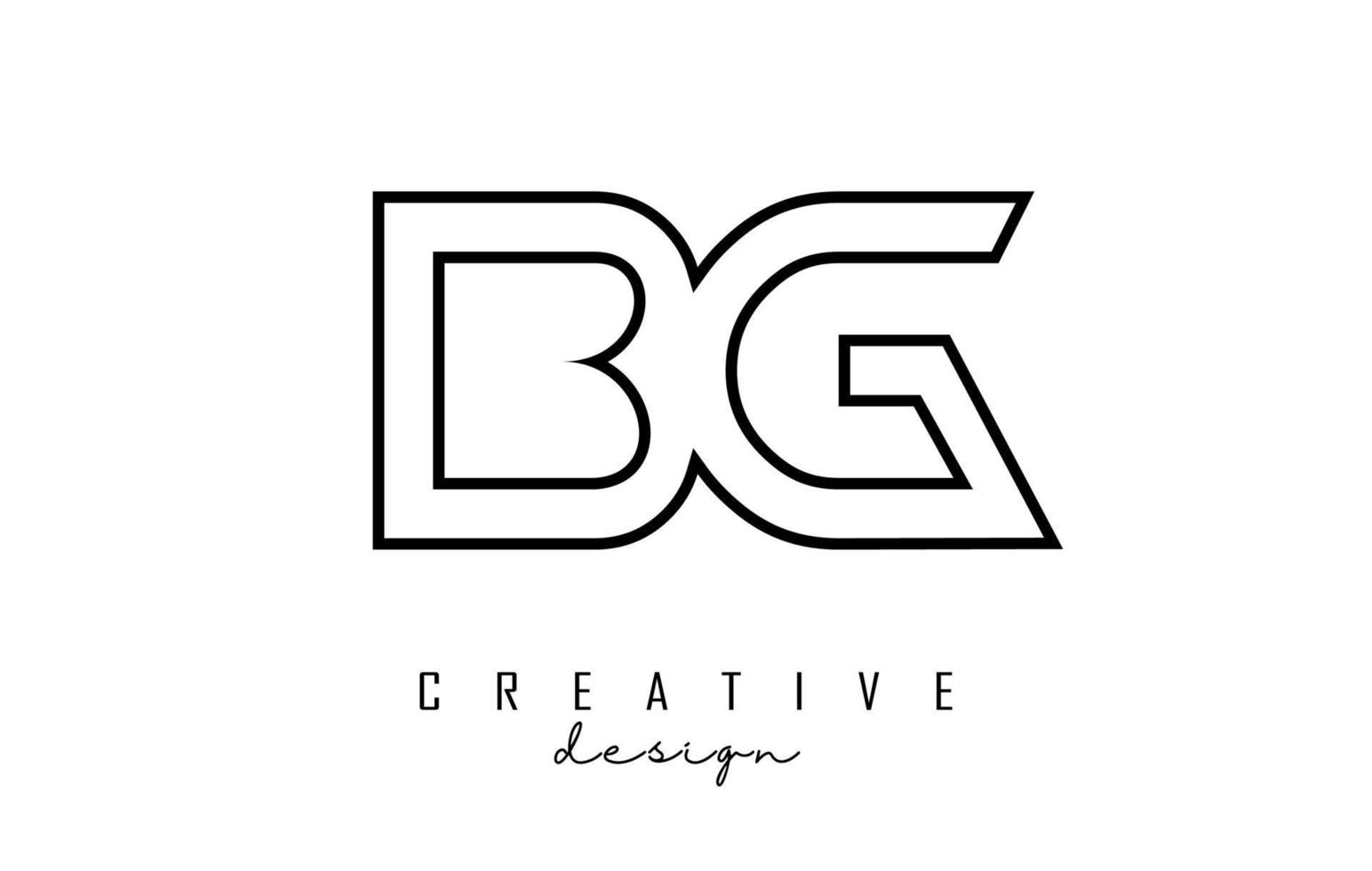 Umriss BG Letters Logo mit minimalistischem Design. geometrisches Buchstabenlogo. vektor