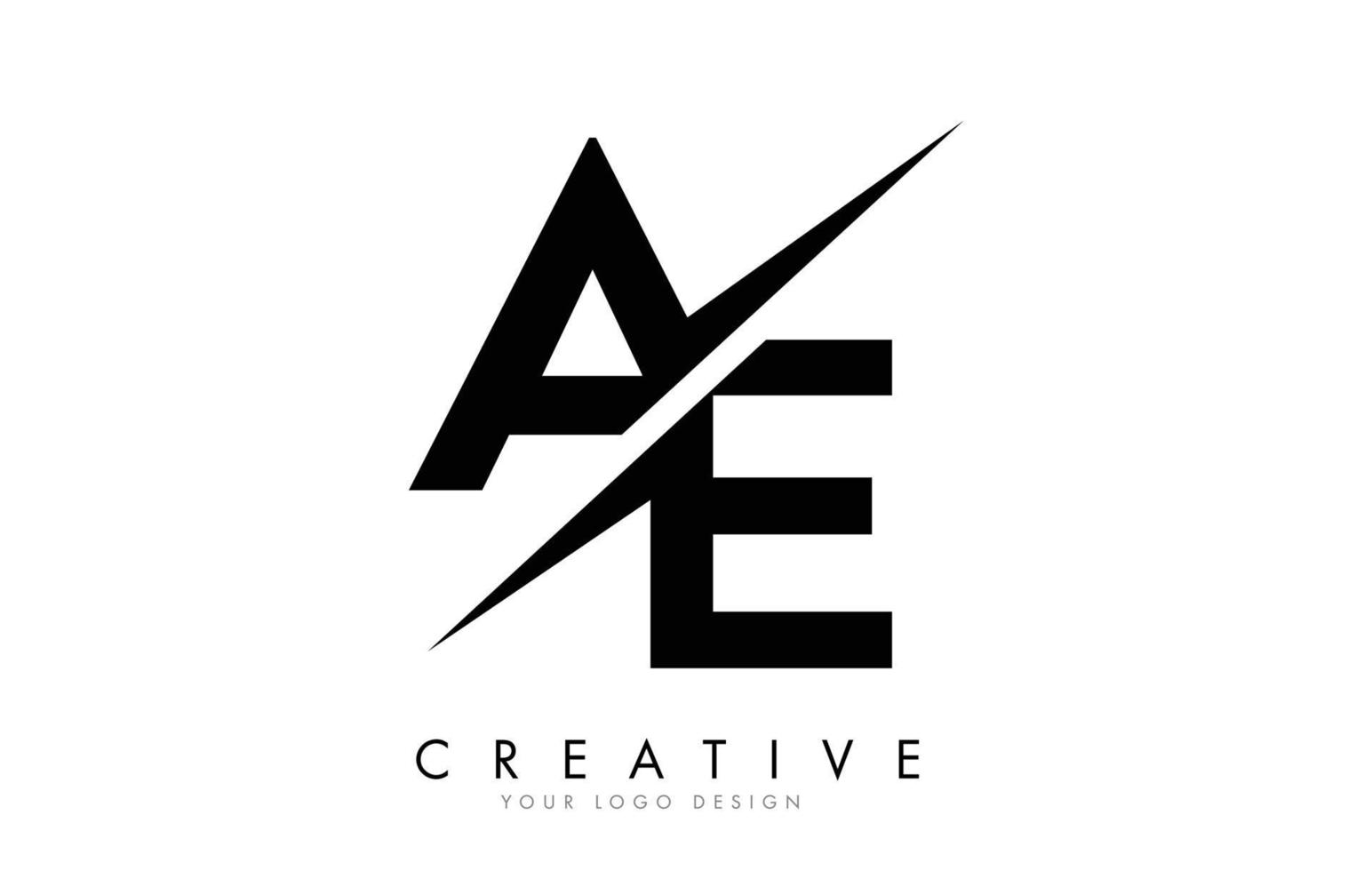 Ae Ae Letter Logo Design mit kreativem Schnitt. vektor