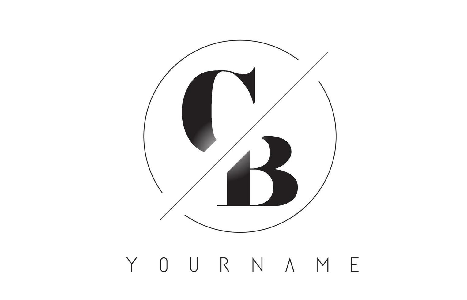 cb-Brief-Logo mit geschnittenem und gekreuztem Design vektor