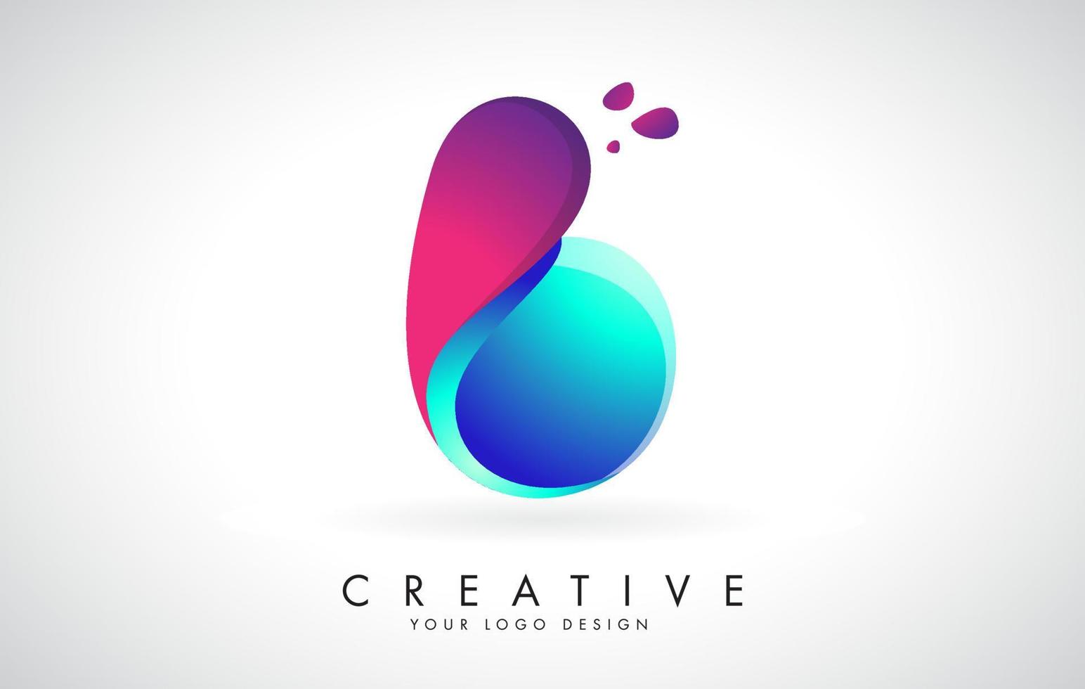 blaues und rosa kreatives buchstaben b-logo-design mit punkten. freundliche Unternehmensunterhaltung, Medien, Technologie, digitales Business-Vektordesign mit Tropfen. vektor
