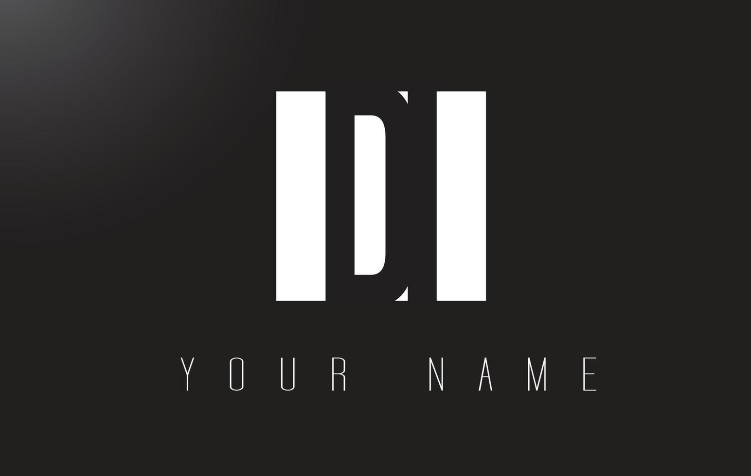 di Letter Logo mit schwarz-weißem Negativraumdesign. vektor