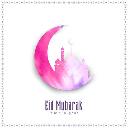 Abstrakt Eid Mubarak akvarell bakgrund illustration vektor