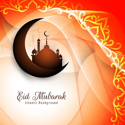 Abstrakter eleganter Eid Mubarak-Grußhintergrund vektor