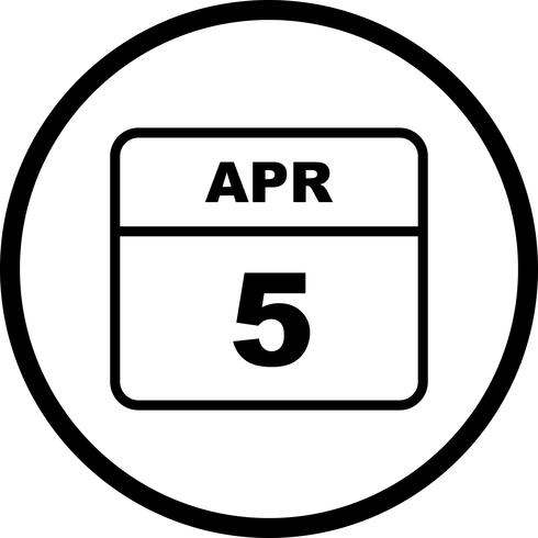 5. April Datum für einen Tagkalender vektor