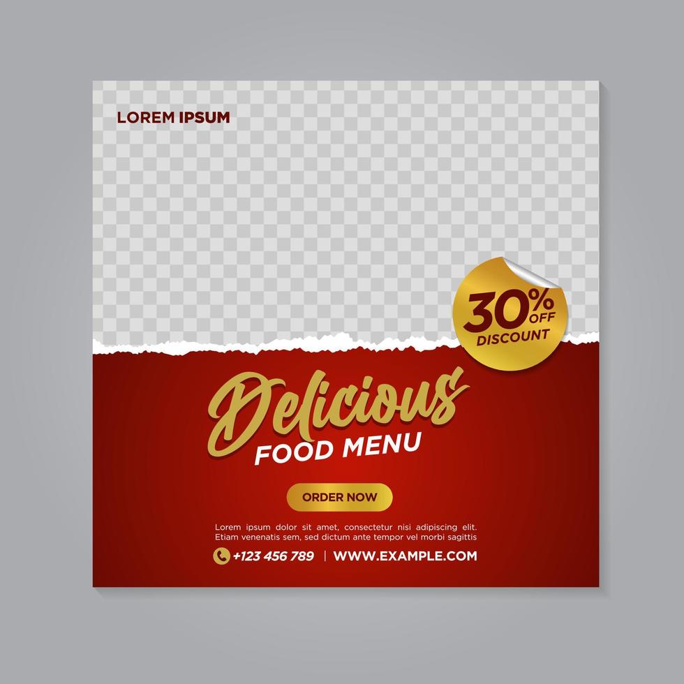 Restaurant Essen Social Media Banner Post Design Vorlage vektor