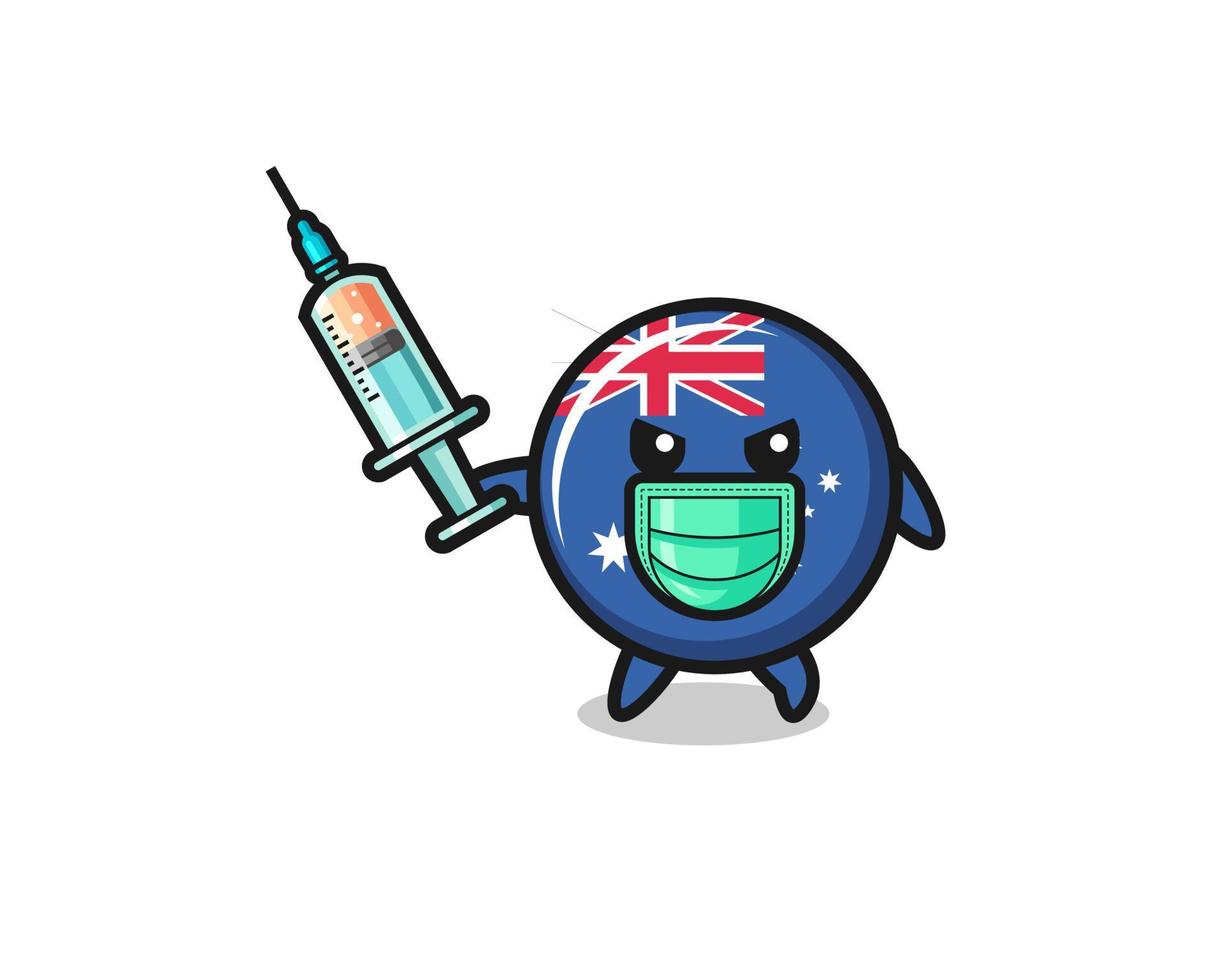 Illustration der australischen Flagge zur Bekämpfung des Virus vektor