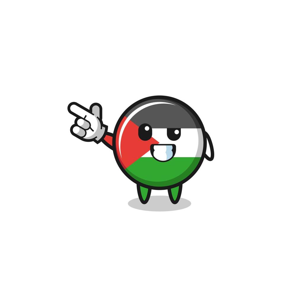 Palästina-Flaggenmaskottchen, das oben links zeigt vektor