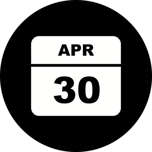 30. April Datum an einem Tageskalender vektor