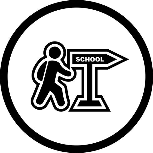 Zu Fuß zur Schule Icon Design vektor
