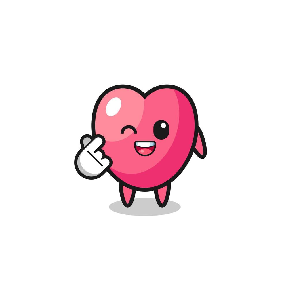 hjärta symbol karaktär gör koreanska finger hjärta vektor