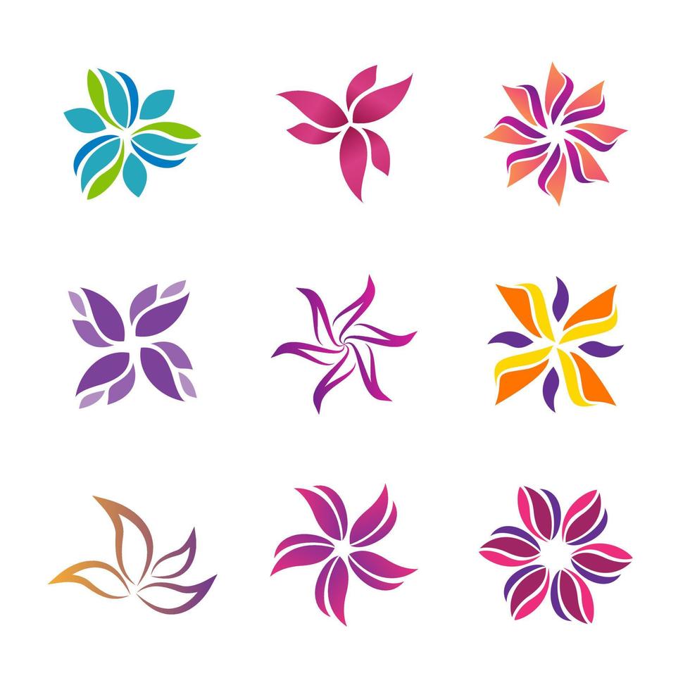 abstrakt blomma logotyp ikon vektordesign vektor