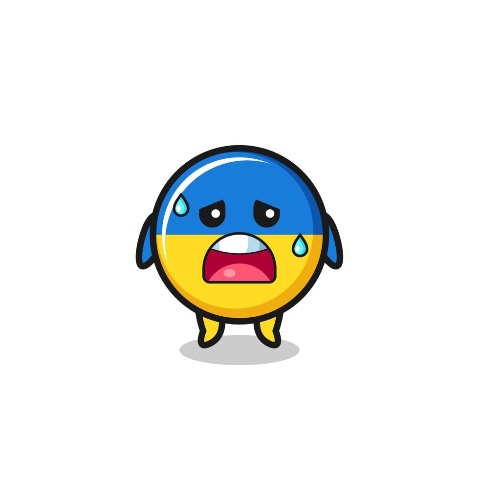 trötthet tecknad av ukrainska flaggan vektor