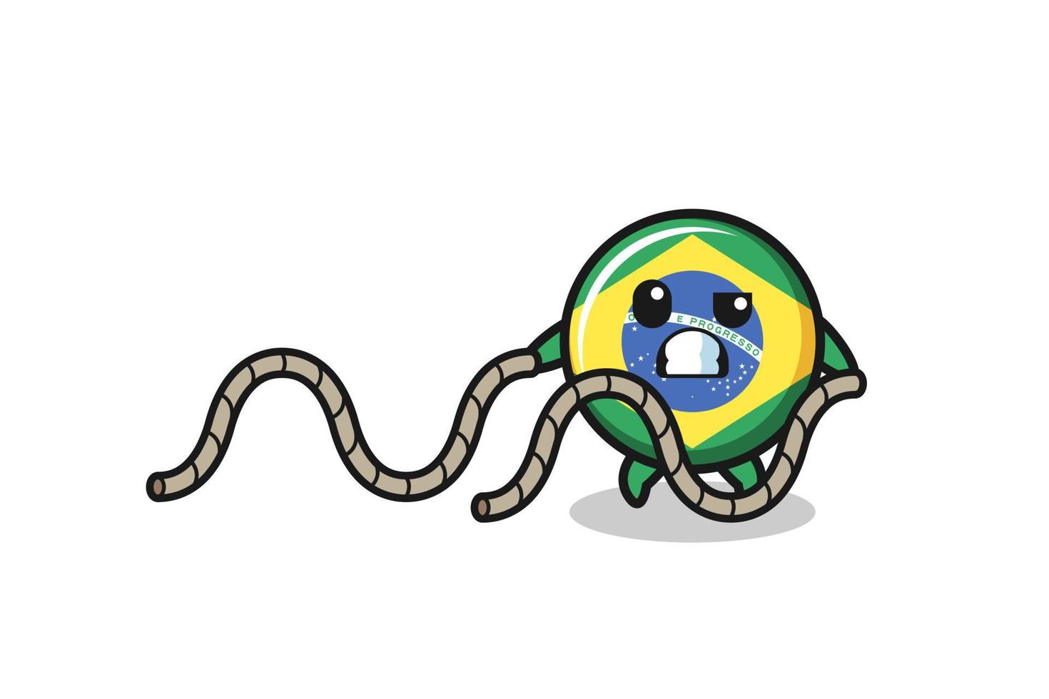 illustration av Brasiliens flagga gör stridsrep träning vektor