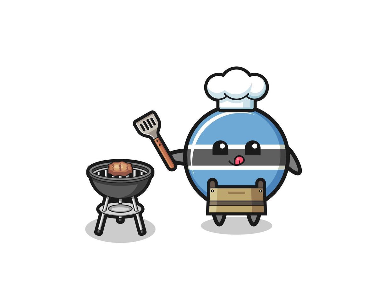 botswana flag barbeque chef mit grill vektor