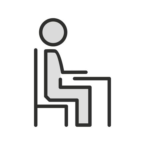 Sitter på Desk Icon Design vektor