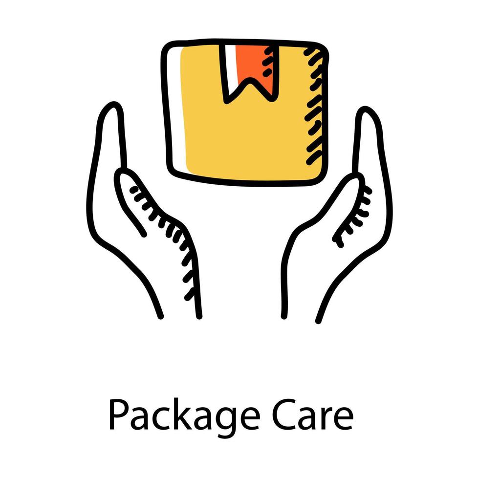 Parce in Hand Doodle Design von Arcel Care Icon vektor