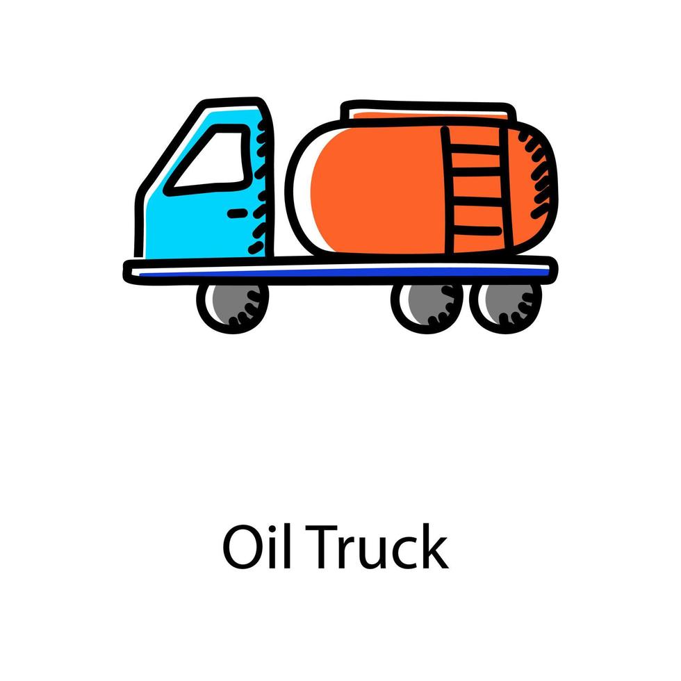 bränsle leverans ikon i platt stil olje lastbil koncept vektor