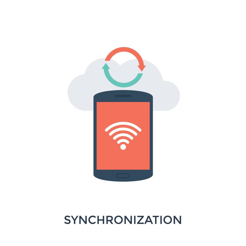 trendige Synchronisationskonzepte vektor