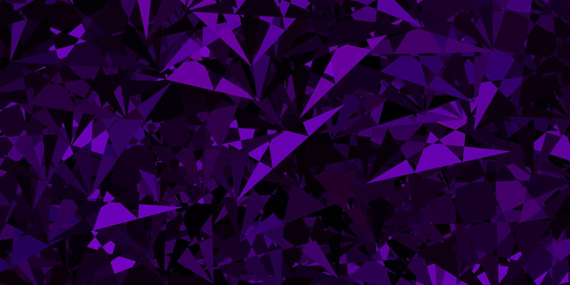 dunkelrosa Vektorschablone mit Dreiecksformen. vektor
