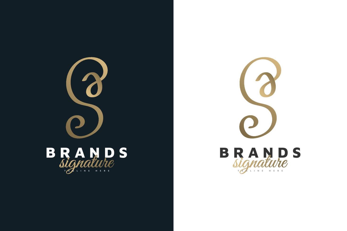 s und ein erstes Logodesign mit Handschriftstil. ein charakteristisches Logo oder Symbol für Hochzeit, Mode, Schmuck, Boutique, botanische, florale und geschäftliche Identität vektor