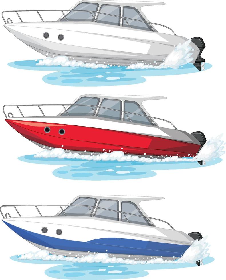uppsättning av olika typer av båtar och fartyg isolerade vektor