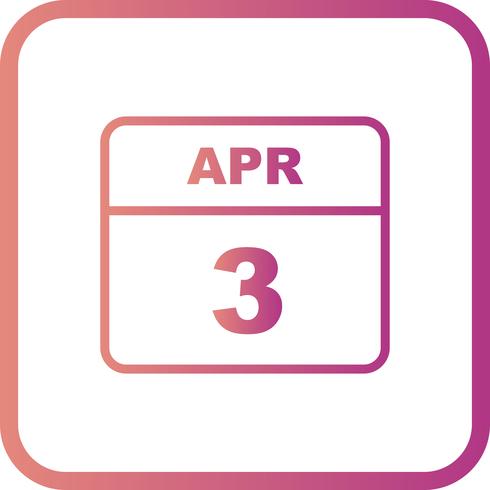 3. April Datum für einen Tagkalender vektor