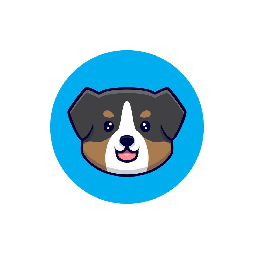 süße australische schäferhund avatar cartoon icon illustration vektor