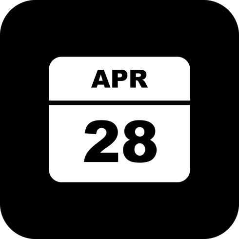 28 april Datum på en enkel dagskalender vektor