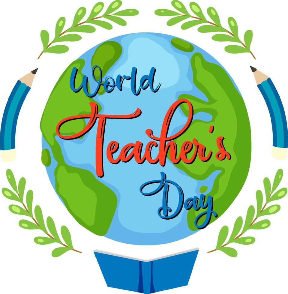 världslärarens dag bokstäver banner vektor